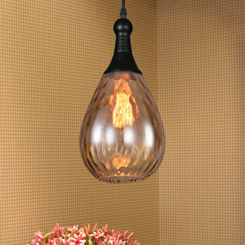 Avi Industrial Teardrop Glass Pendant Light Brass - Letslighting