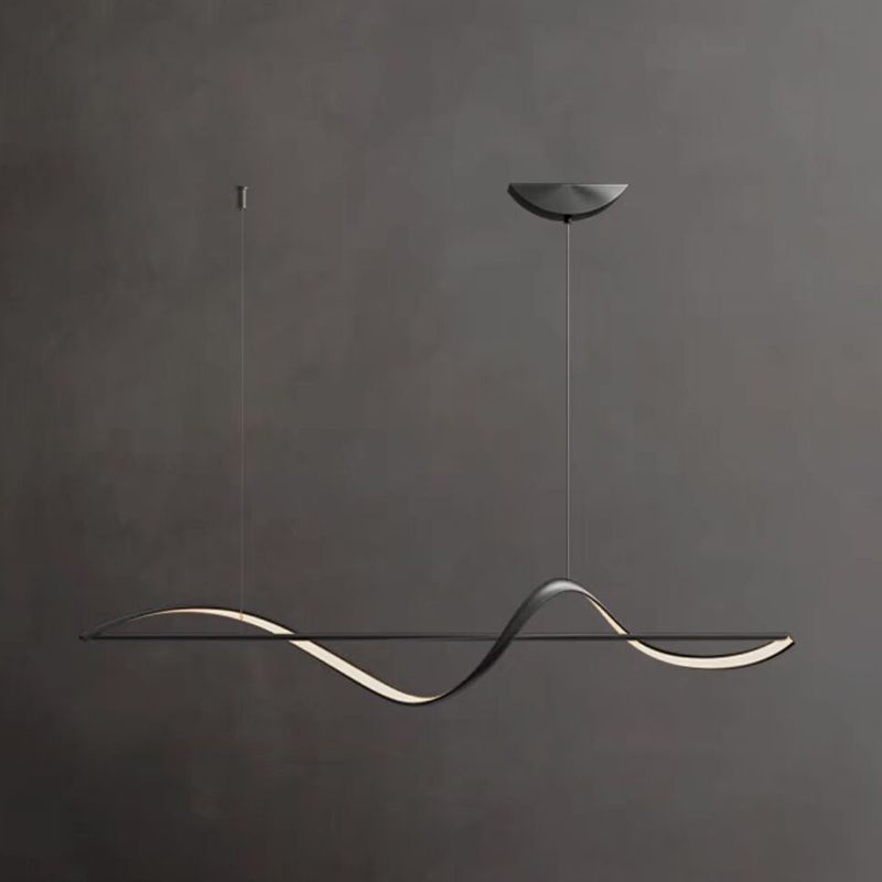 Louise Pendant Light Wave Minimalist Designer Metal Brass Art Gallery