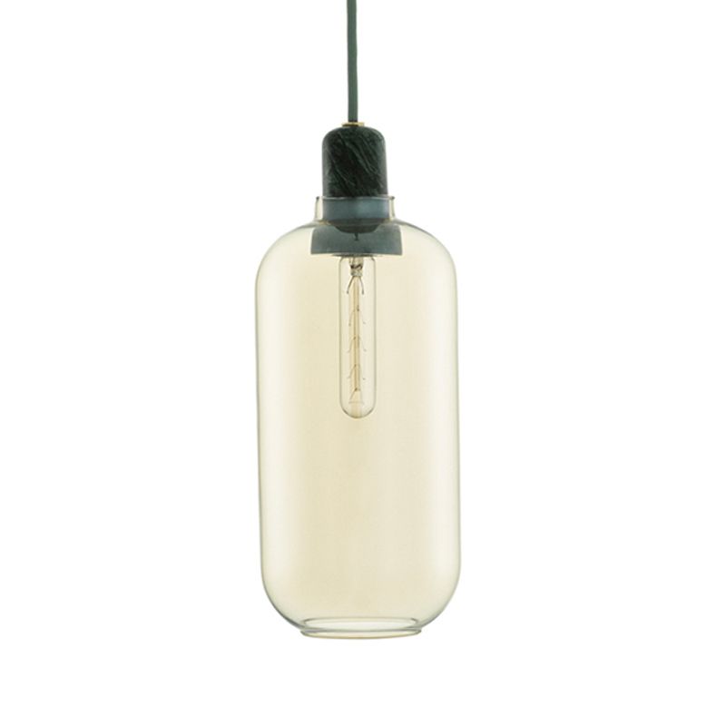 Valentina Designer Cylinder Pendant Light, Marble & Glass, 4.3"/6.7" - Letslighting