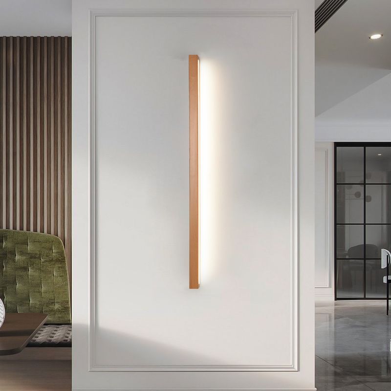 Ozawa Linear Mirror Wooden Front Vanity Wall Lamp Bedroom