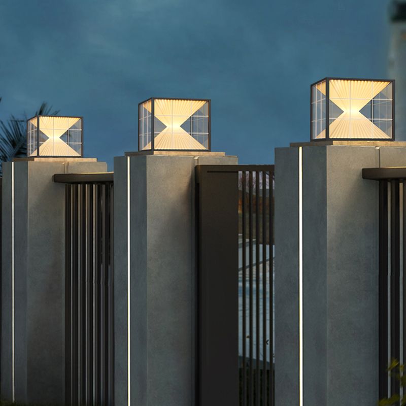 Ray Modern Pyramid Shape Metal Outdoor Floor Lamp