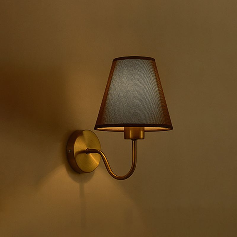 Kristy Nordic Fabric Metal Vanity Wall Lamp Flaxen