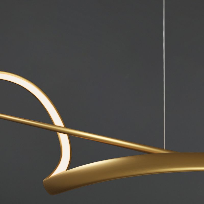 Arisha Pendant Light Wave Minimalist Designer Metal Brass Art Gallery