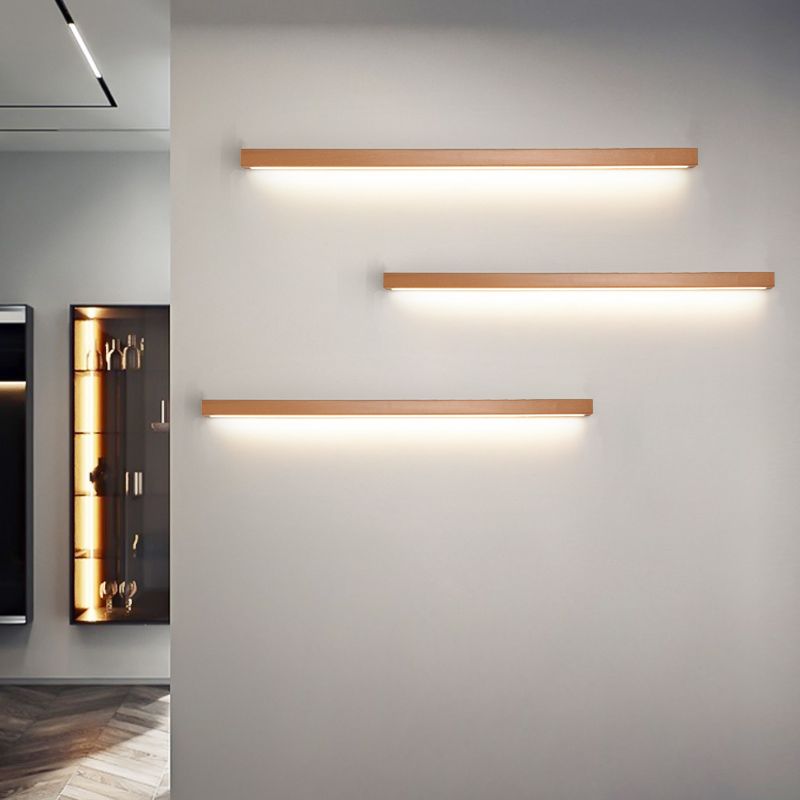 Muto Linear Mirror Wooden Front Vanity Wall Lamp Bedroom