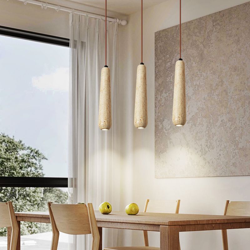 Muto Minimalist Wooden Pendant Light, Natural Wood Color