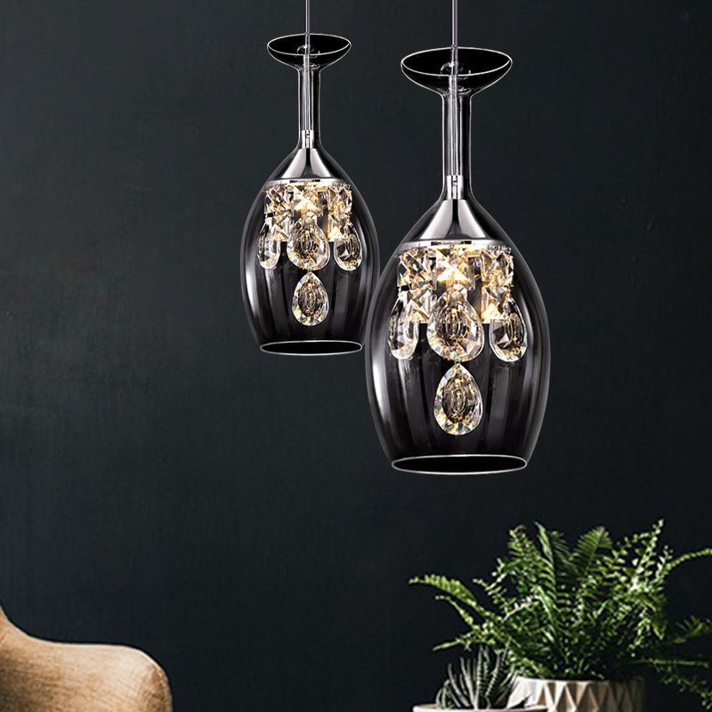 Kristy Modern Wine Glass/Crystal Pendant Light