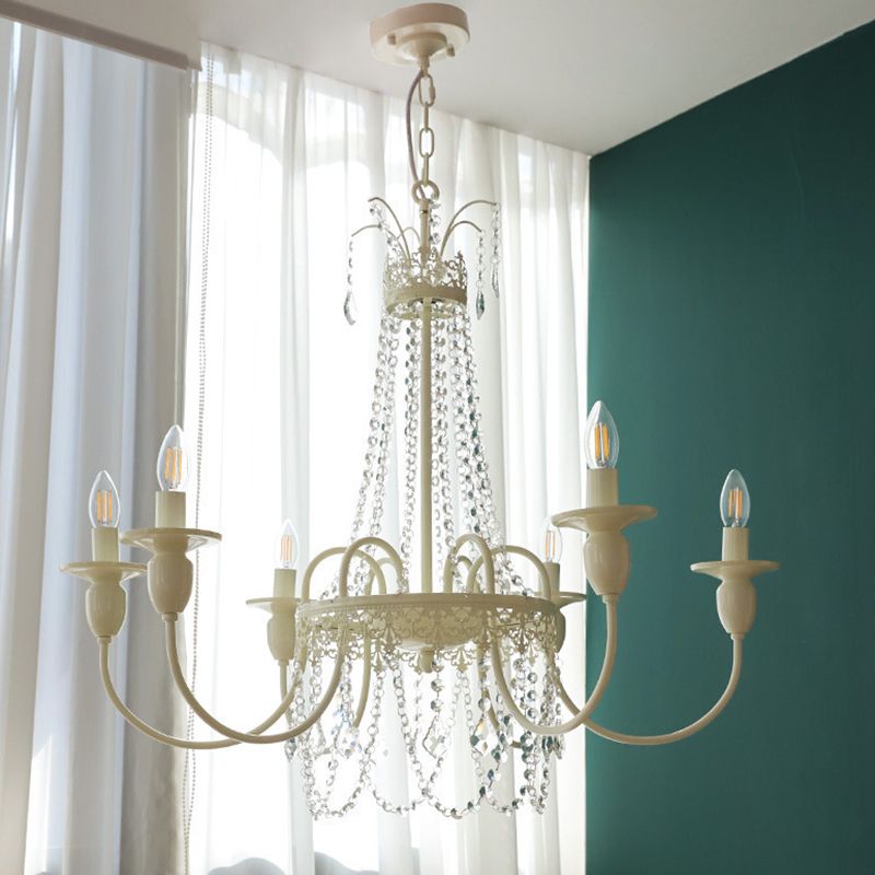 Silva Pendant Light Candle French Crystal Metal Bedroom - Letslighting