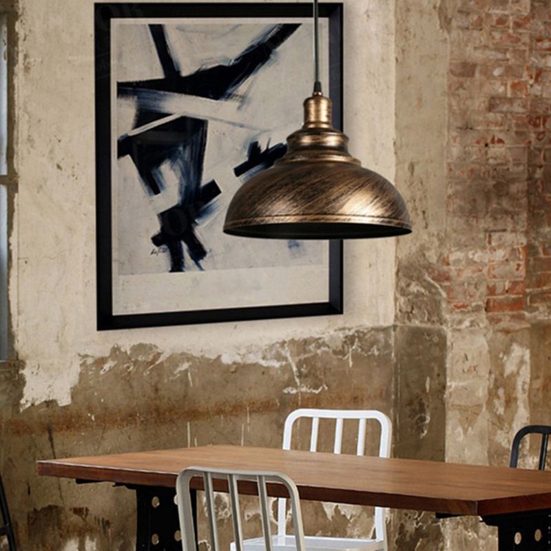Arisha Pendant Light Dome Industrial Metal Copper - Letslighting