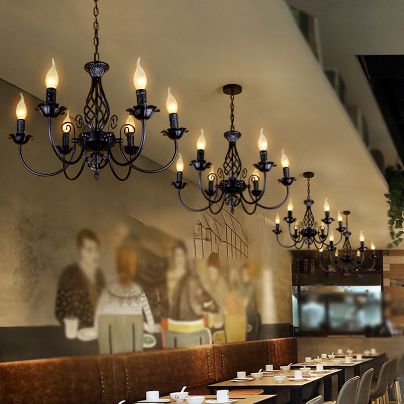 Silva Pendant Light Candle Retro Metal Glass Restaurant