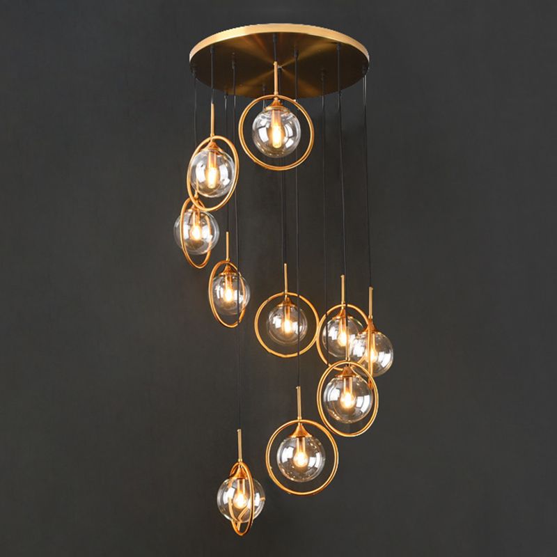 Valentina Modern Spiral Ball Glass Staircase Chandelier - Letslighting