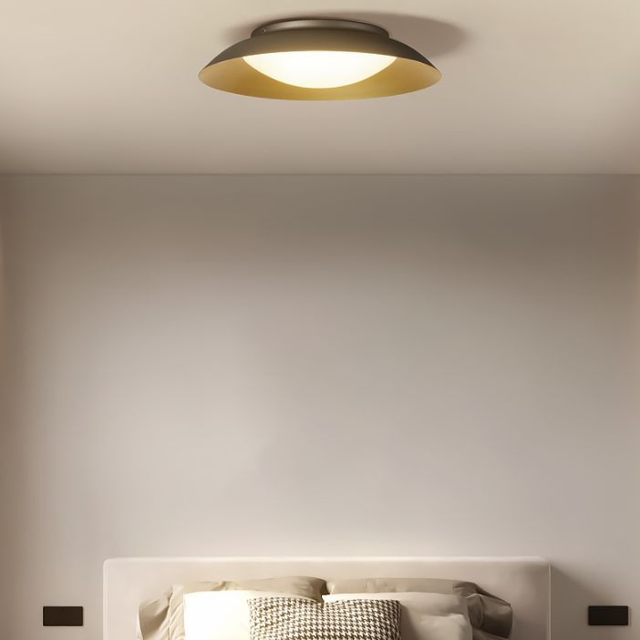Arisha Round Metal Flush Mount Ceiling Light, Brass