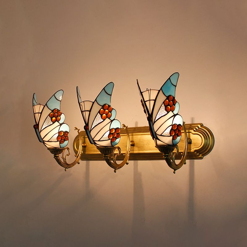 Arisha Artistic Butterfly Metal Glass Lamps Wall Multi-Color Light