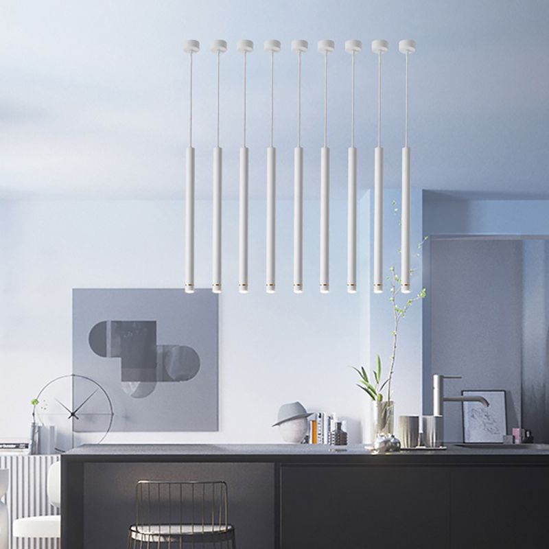 Arisha Linear Minimalist Cylinder Pendant Light, 12"/19.5"/23.5" - Letslighting