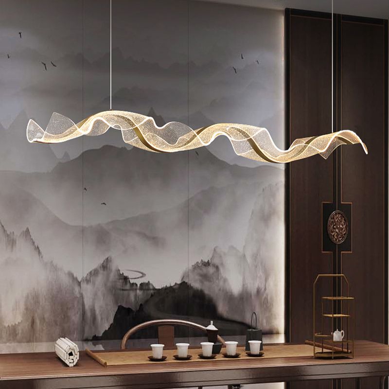 Kristy Pendant Light Designer Wave Acrylic Dining Room