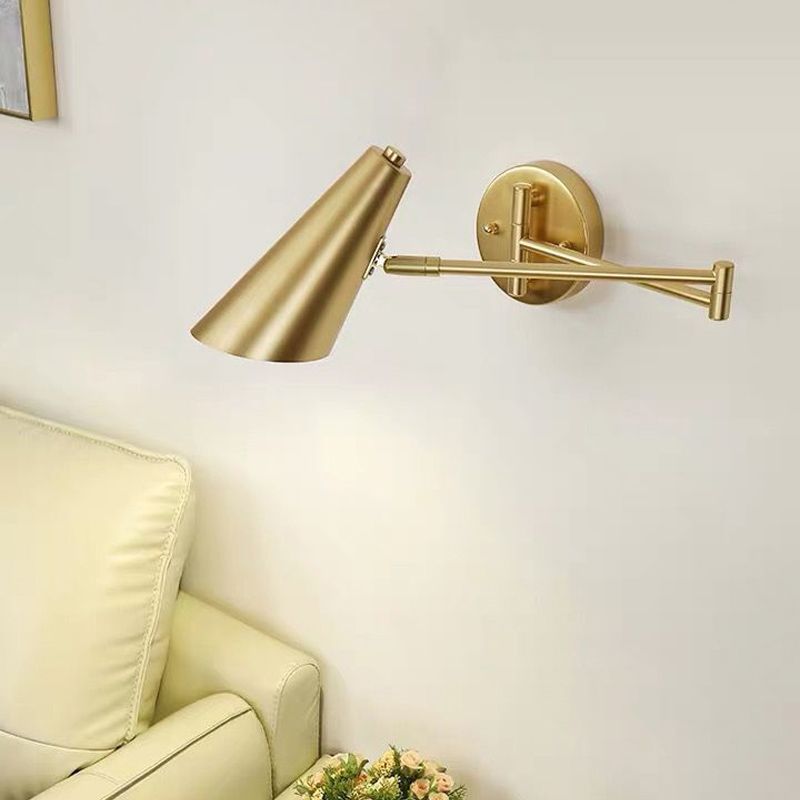 Arisha Wall Lamp Cone Modern Metal Adjustable Bedroom