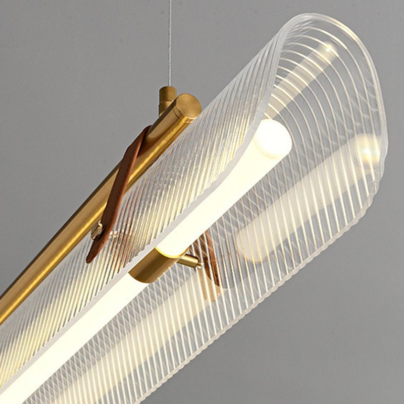 Arisha Pendant Light Linear Modern Acrylic Metal Study