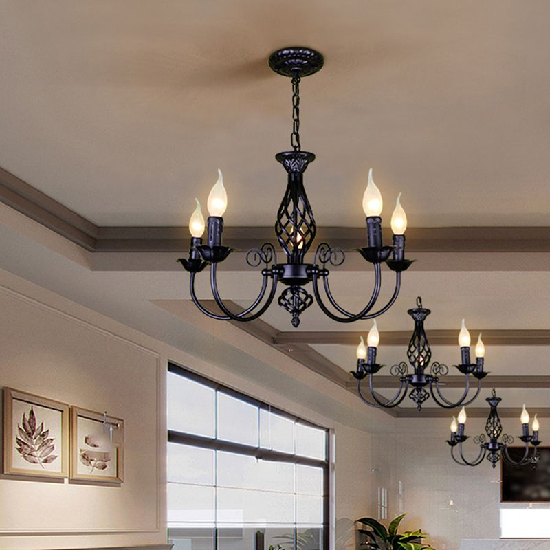 Silva Pendant Light Candle Retro Metal Glass Restaurant