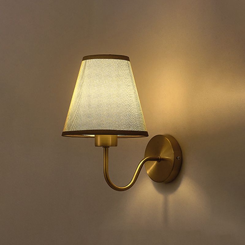 Kristy Nordic Fabric Metal Vanity Wall Lamp Flaxen