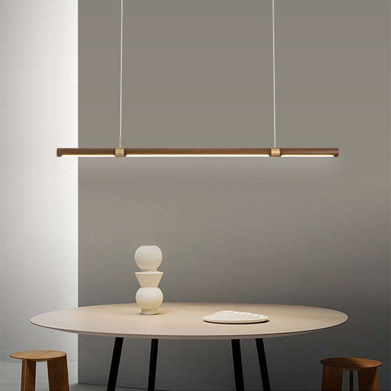 Muto Modern Minimalist Pendant Light, Metal Water Transfer Wood