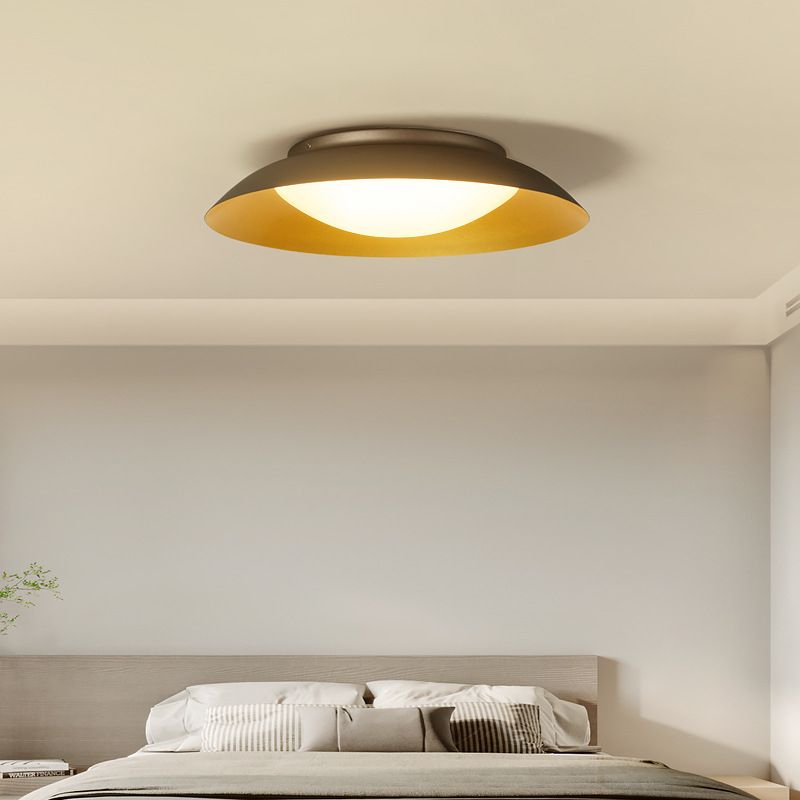 Arisha Round Metal Flush Mount Ceiling Light, Brass