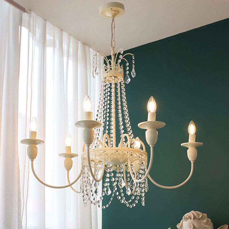 Silva Pendant Light Candle French Crystal Metal Bedroom - Letslighting