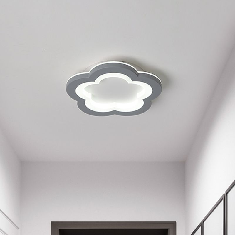 Arisha Modern Flower Metal Flush Mount Ceiling Light Gray