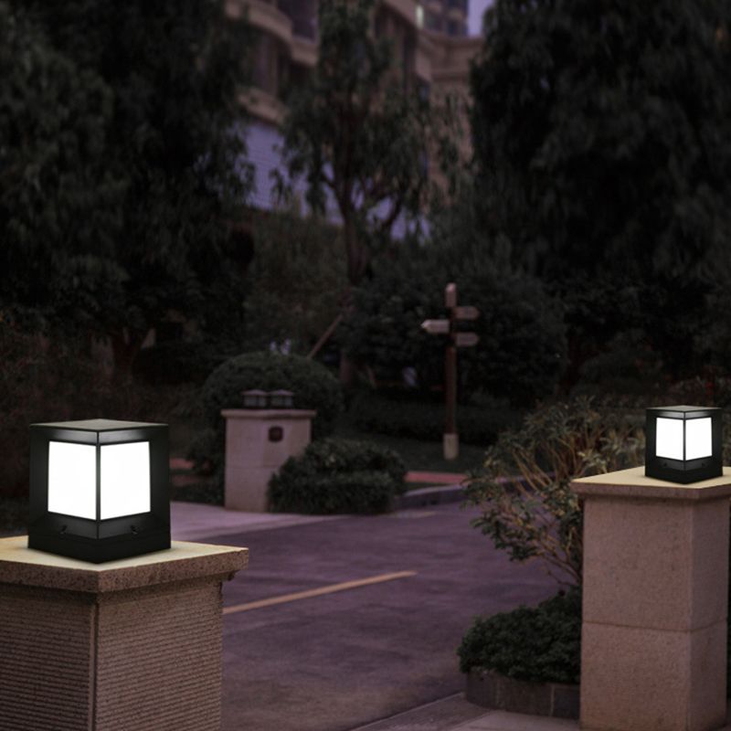 Ray Modern Simple Rectangle Metal Outdoor Floor Lamp - Letslighting