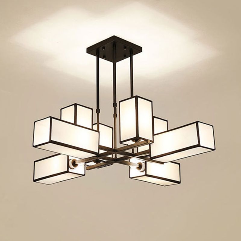 Arisha Pendant Light Square Retro Metal Fabric Living Room
