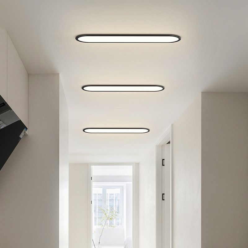 Arisha Flush Mount Ceiling Light Oval Minimalist Acrylic Dining Room - Letslighting