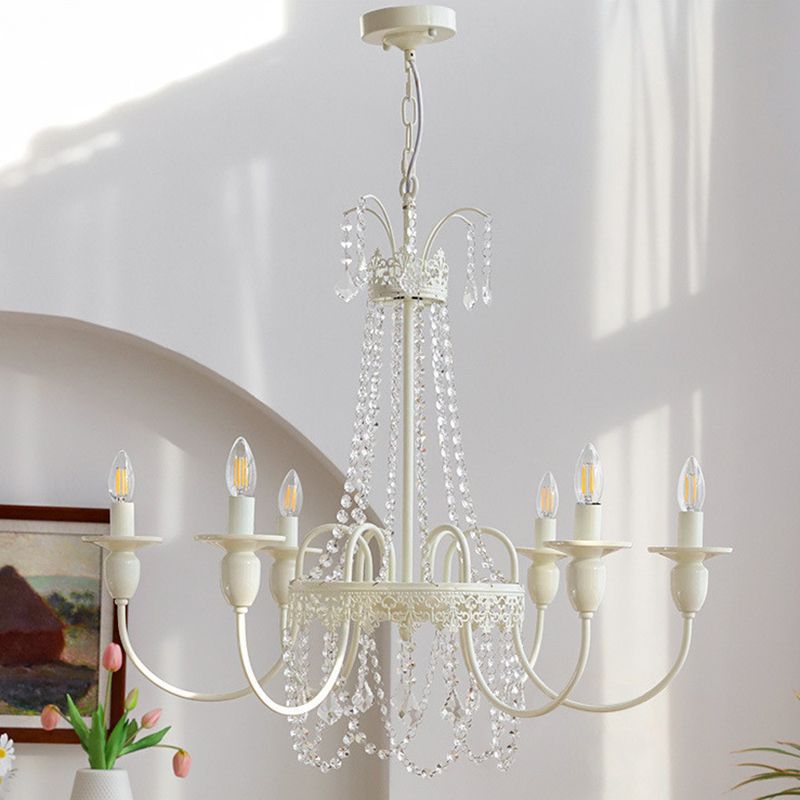 Silva Pendant Light Candle French Crystal Metal Bedroom - Letslighting