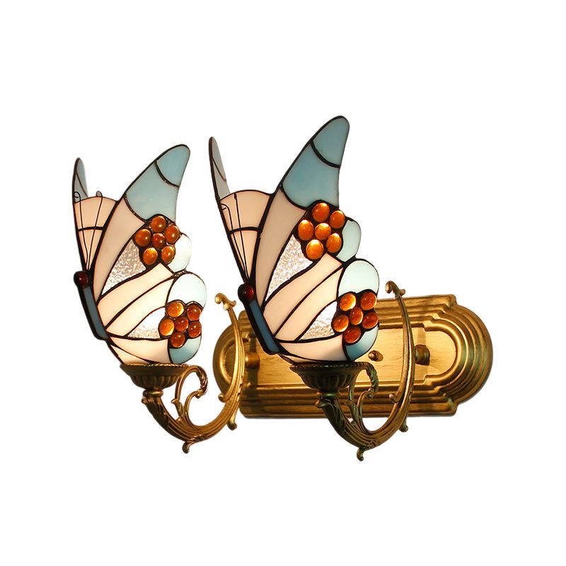 Arisha Artistic Butterfly Metal Glass Lamps Wall Multi-Color Light