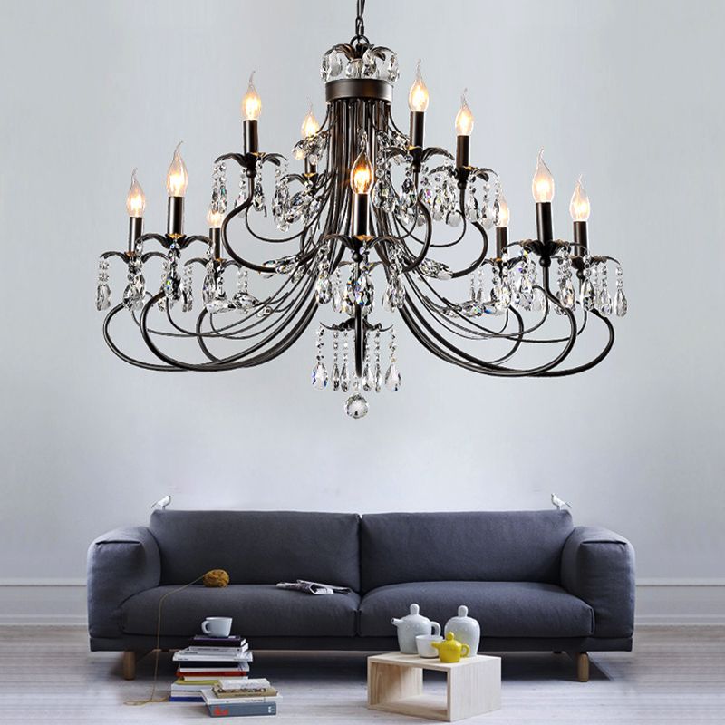 Silva Luxury Tiered Candle Metal Crystal Chandelier - Letslighting
