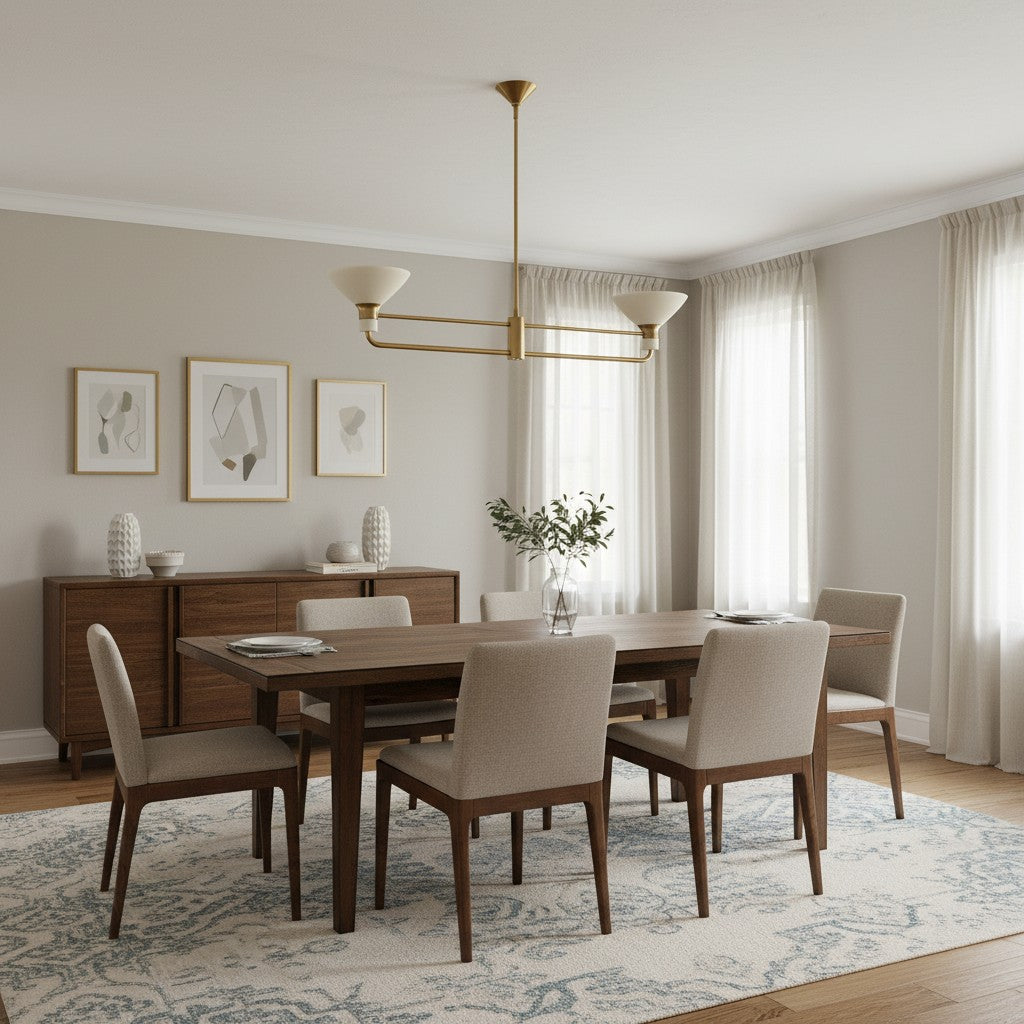 Tallow Modern 2 Light Linear Chandelier Dining Room