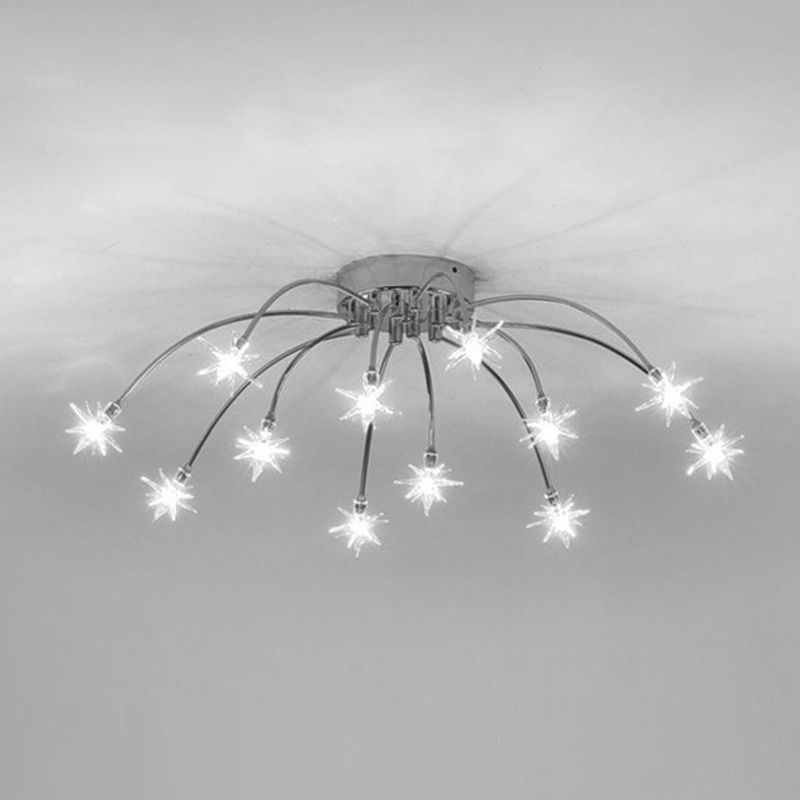 Arisha Art Deco Starry Metal Glass Flush Mount Ceiling Light - Letslighting