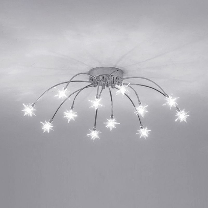 Arisha Art Deco Starry Metal Glass Flush Mount Ceiling Light - Letslighting