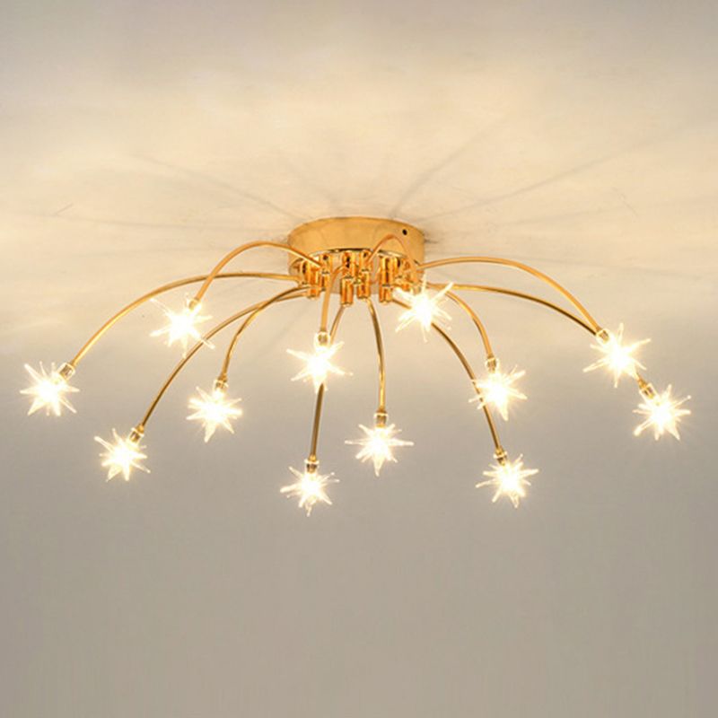 Arisha Art Deco Starry Metal Glass Flush Mount Ceiling Light - Letslighting