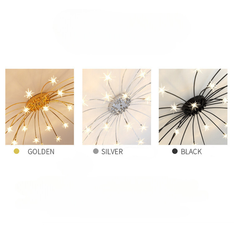 Arisha Art Deco Starry Metal Glass Flush Mount Ceiling Light - Letslighting