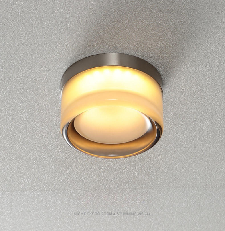 Valentina Modern Mini Drum Metal/Acrylic Outdoor Wall Lamp, Transparent