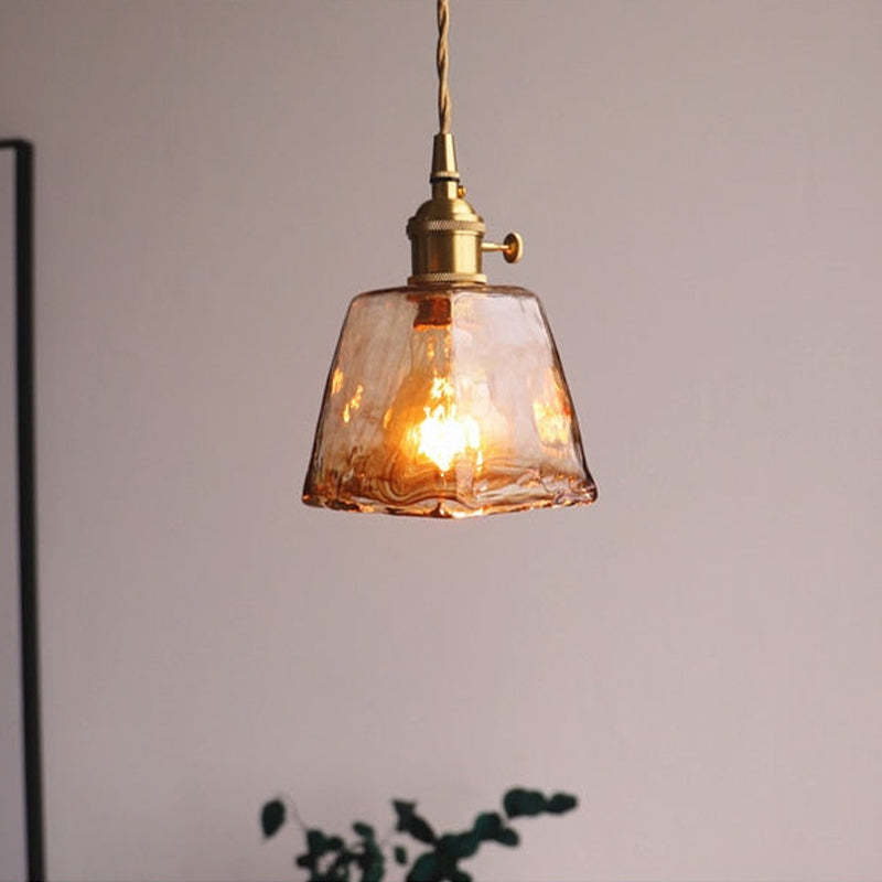 Arisha Vintage Style Industrial Pendant Light Retro Glass Brass - Letslighting