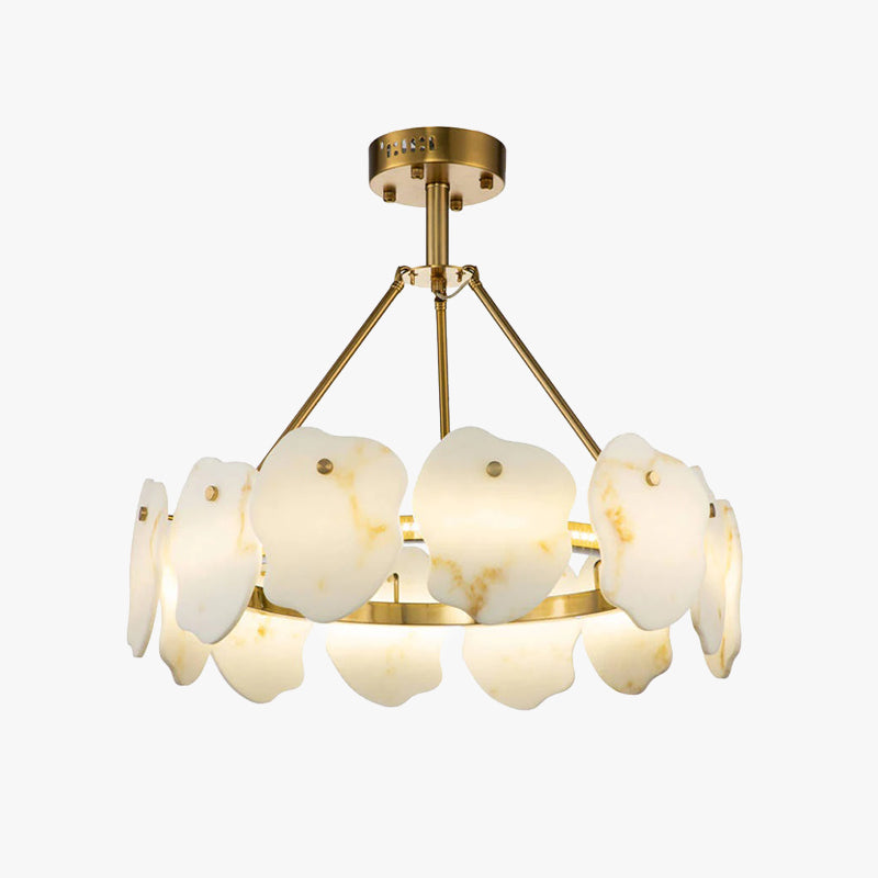 Kristy Modern Marble Round Pendant Light Living Room - Letslighting