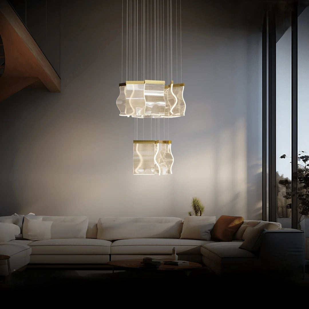 Kristy Industrial Chandelier Acrylic Metal Bedroom Living Room