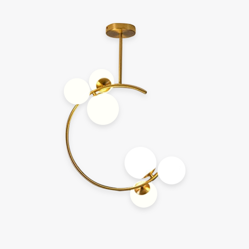 Valentina Modern Glass Globe Pendant Light, Metal & Glass, 3 Style