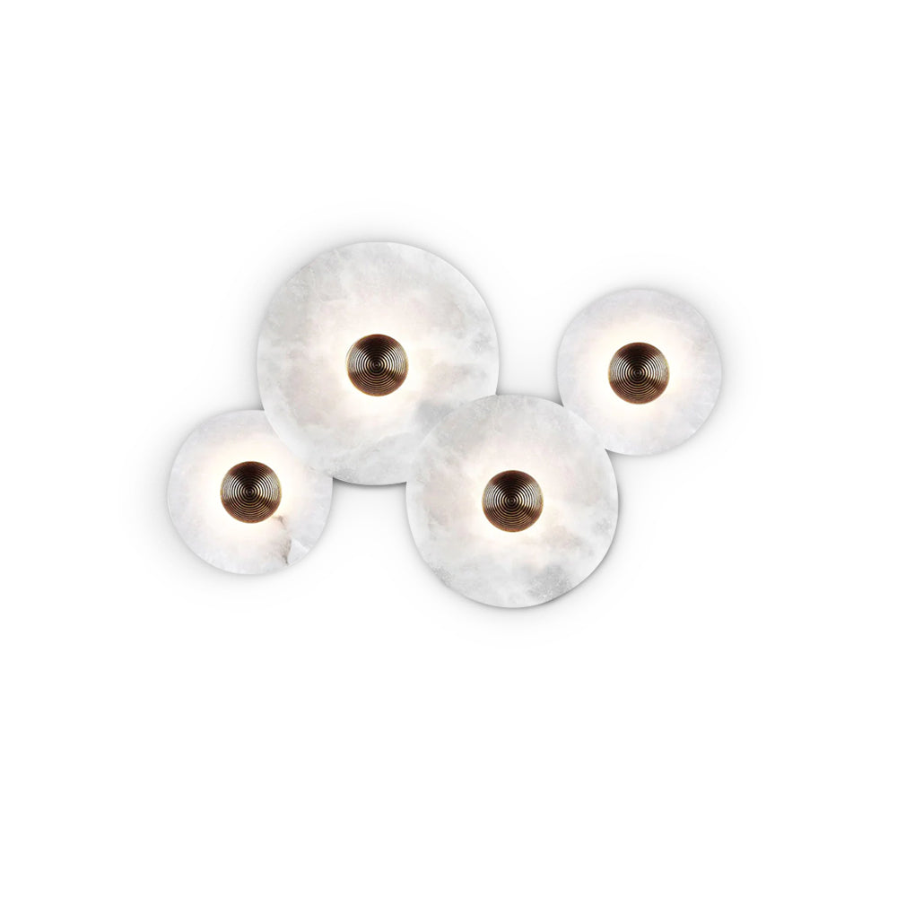 Round Wall Lamp Alabaster Cluster Trio - Letslighting