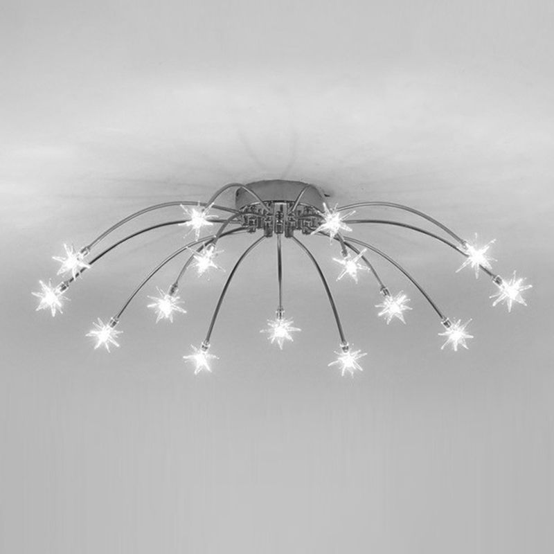 Arisha Art Deco Starry Metal Glass Flush Mount Ceiling Light - Letslighting