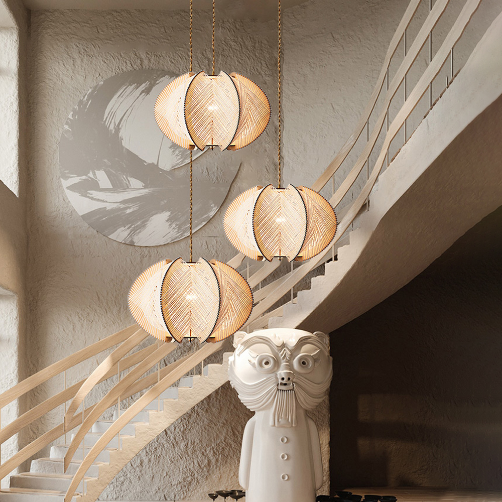 Ritta Retro Round LED Pendant Light Rope Dining Room Living Room - Letslighting