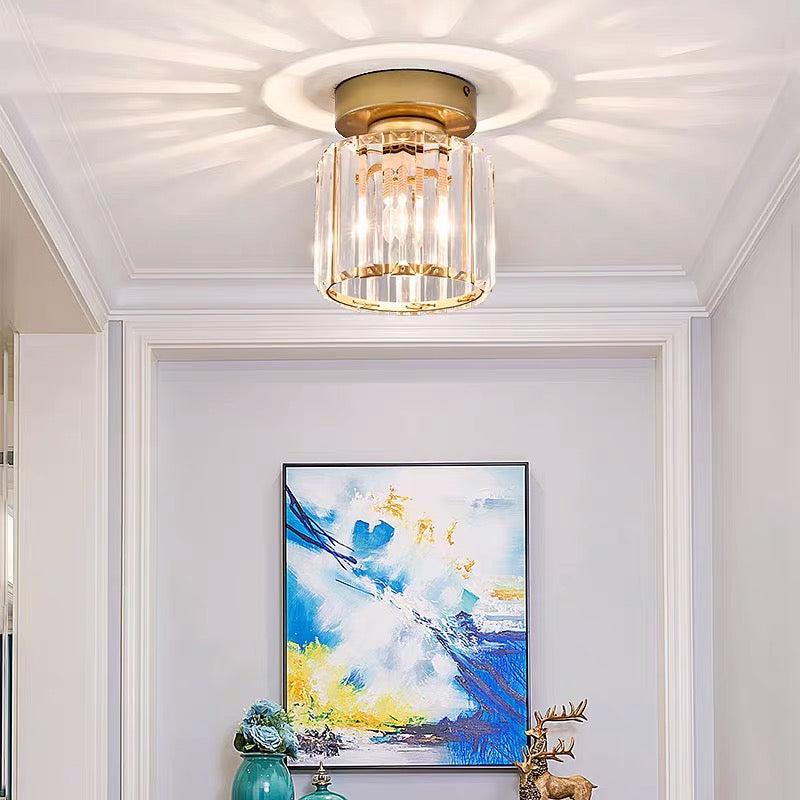 Arisha Modern Flush Mount Ceiling Light Black Gold Glass Bedroom