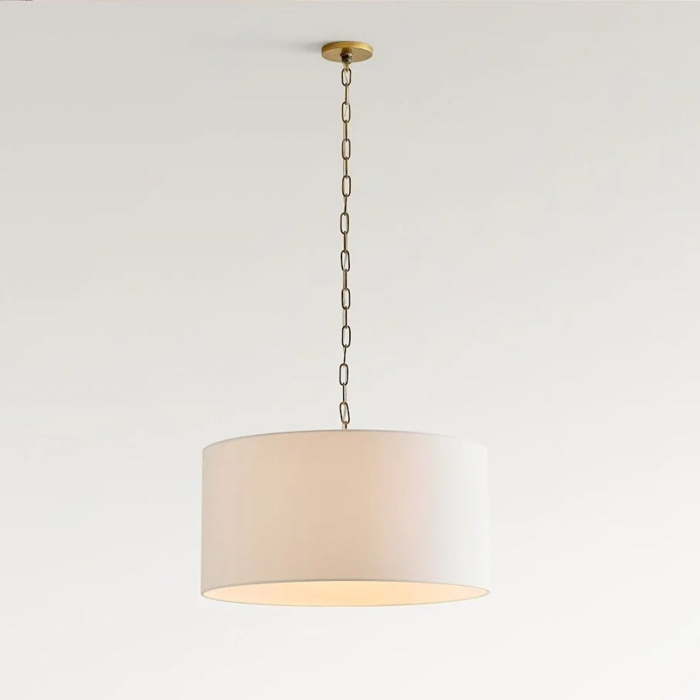 Rowan Linen Drum Pendant Light For Kitchen