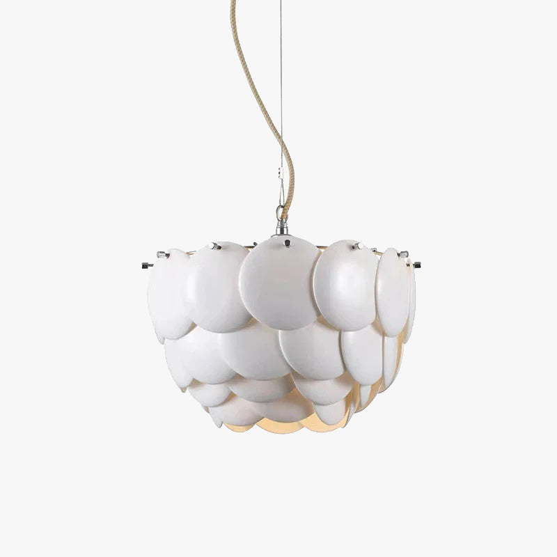 Arisha Wihte Art Deco Chandelier Light Fixture, Ceramic Leaf & - Letslighting