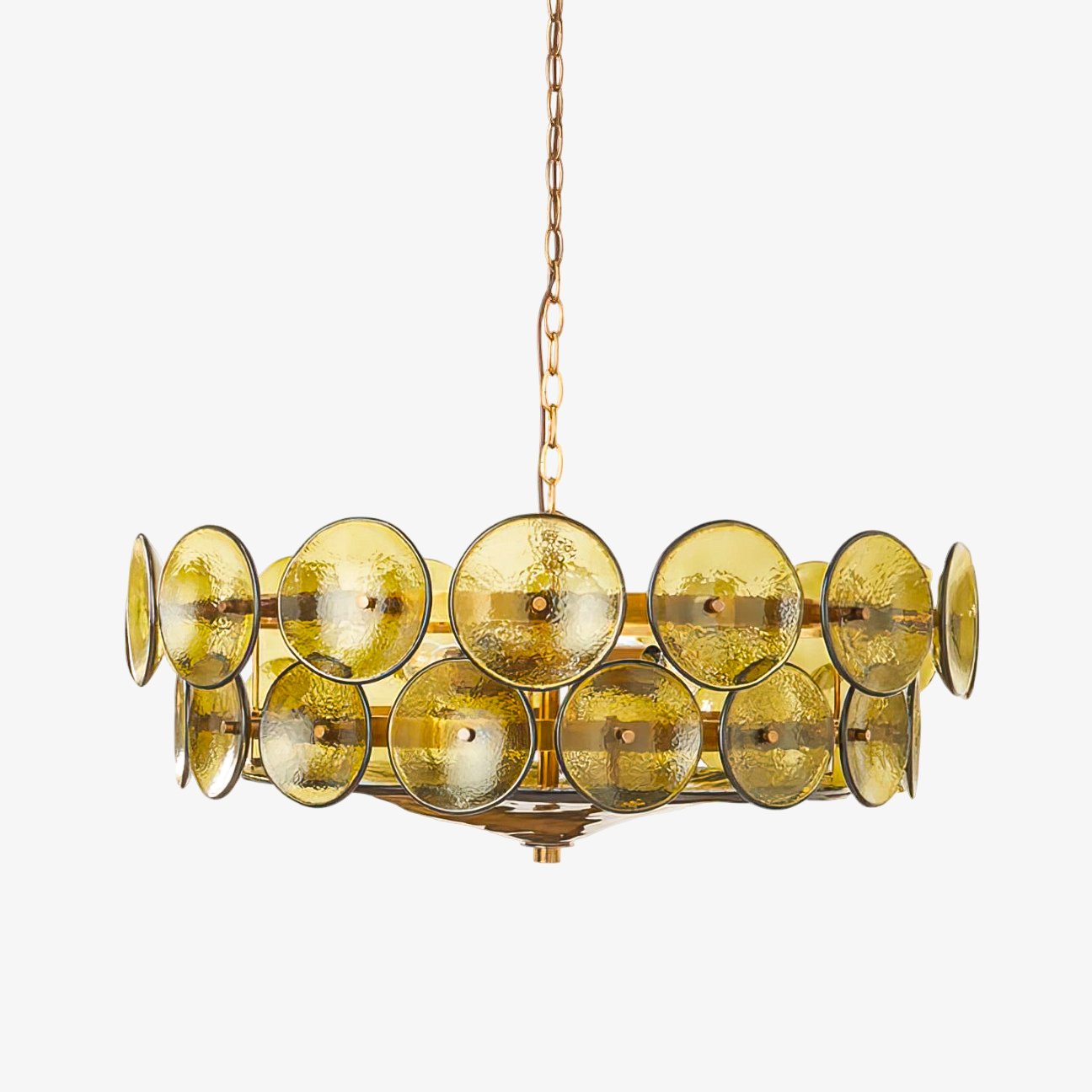 Aurora Chandelier Murano Glass Disc Vintage - Letslighting