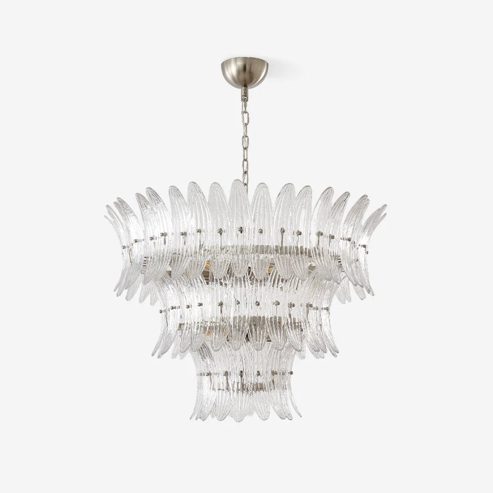 Aurora Chandelier Murano Glass Palmette Leaf Tiered - Letslighting